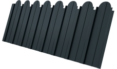 Профнастил C10A фигурный Grand Line 0,5 PurPro матовый RAL 7016 антрацитово-серый