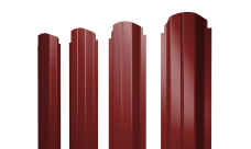 Штакетник П-образный A фигурный Grand Line 0,45 PE RAL 3011 коричнево-красный