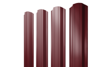 Штакетник Прямоугольный фигурный Grand Line 0,45 PE-Double RAL 3005 красное вино