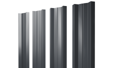 Штакетник М-образный A с прямым резом 0,4 PE-Matt-Double RAL 7024 мокрый асфальт