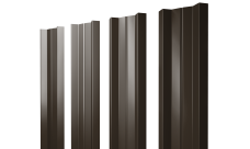 Штакетник М-образный A с прямым резом Grand Line 0,45 PE-Double RR 32 темно-коричневый