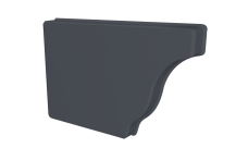 Заглушка желоба левая Vortex Lite Matt 130мм RAL 7024 мокрый асфальт