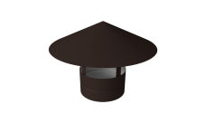 Дымник на трубу круглый d220 0,5 Satin Matt TX с пленкой RR 32 темно-коричневый