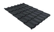 Металлочерепица Классик ("Classic") v01 0,5 Satin Matt TX RAL 7024 мокрый асфальт