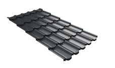 Металлочерепица "Квинта плюс3D" ("Kvinta plus3D") 0,5 Drap RAL 7016 антрацитово-серый