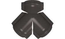 Тройник Y конька полукруглого Grand Line 0,45 Drap с пленкой RR 32 темно-коричневый