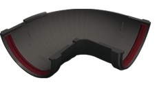 Угол желоба составной 90-150 град.Классика 120 ПВХ Grand Line графит (RAL 7024)