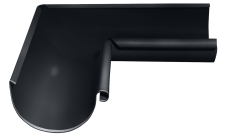 Угол желоба внутренний Grand Line PE 90 гр 125 мм RAL 7024 мокрый асфальт