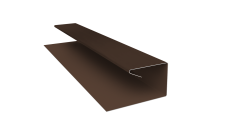 Планка П-образная завершающая сложная (КД) 0,45 PE-Double с пленкой RAL 8017 шоколад (3м)
