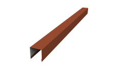 Планка вертикальная лицевая для горизонтального монтажа штакетника 0,5 PurLite Matt RAL 8004 терракота (2,5м)