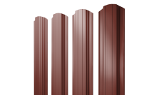 Штакетник Прямоугольный фигурный Grand Line 0,5 Satin RAL 3009 оксидно-красный
