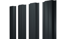 Штакетник П-образный A с прямым резом Grand Line 0,5 Satin RAL 7016 антрацитово-серый