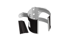 Хомут трубы металлический на дерево Grand Line ПВХ коричневый (RR 32)