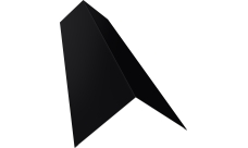 Планка конька плоского 145х145 Grand Line 0,45 Drap-double TX RAL 9005 черный (2м)