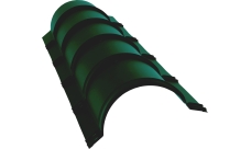 Планка конька полукруглого Grand Line 0,45 Drap TX RAL 6005 зеленый мох (1,97м)