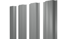 Штакетник П-образный A с прямым резом Grand Line 0,45 PE RAL 9006 бело-алюминиевый