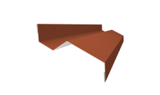 Планка примыкания внакладку 25х17х35х17 Grand Line 0,5 Satin Matt TX RAL 8004 терракота (3м)