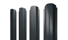 Штакетник П-образный A фигурный Grand Line 0,5 Satin Matt RAL 7016 антрацитово-серый