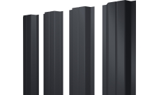 Штакетник П-образный A с прямым резом Grand Line 0,4 PE-Matt-Double RAL 7024 мокрый асфальт