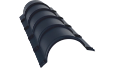 Планка конька полукруглого Grand Line 0,45 Drap TX RAL 7024 мокрый асфальт (1,97м)