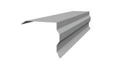 Планка торцевая фигурная 100х85 Grand Line 0,45 PE с пленкой RAL 9006 бело-алюминиевый (2м)