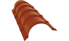 Планка конька полукруглого Grand Line 0,45 Drap TR RAL 8004 терракота (1,97м)