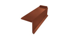 Планка торцевая сегментная 20мм Правая 0,5 Satin с пленкой RAL 8004 терракота
