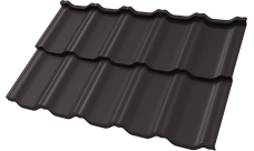 Профиль волновой "Квинта Уно" ("Kvinta Uno") 0,45 ПЭ RR 32 темно-коричневый