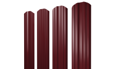 Штакетник Твин фигурный Grand Line 0,4 PE RAL 3005 красное вино