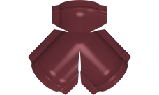 Тройник Y малого конька полукруглого Grand Line 0,5 Satin с пленкой RAL 3005 красное вино
