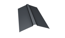 Планка конька прямоугольного 150х30х150 0,5 PurLite Matt RAL 7024 мокрый асфальт (3м)