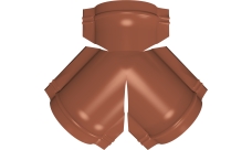 Тройник Y малого конька полукруглого Grand Line 0,5 Satin с пленкой RAL 8004 терракота