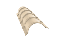 Планка конька полукруглого 0,45 Drap TX RAL 1015 светлая слоновая кость (1,97м)