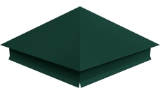 Колпак на столб 390х390мм с отливом 0,45 PE с пленкой RAL 6005 зеленый мох