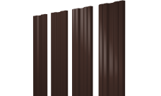 Штакетник Твин с прямым резом Grand Line 0,5 PE слим RAL 8017 шоколад