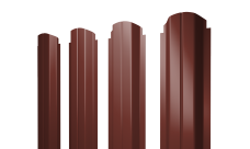 Штакетник П-образный A фигурный Grand Line 0,5 Satin RAL 3009 оксидно-красный