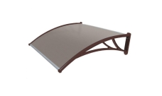 Козырек Krovent из поликарбоната 1200х930х280 бронзовый (коричневый кронштейн)