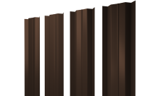Штакетник М-образный B с прямым резом Grand Line 0,4 PE-Matt-Double RAL 8017 шоколад