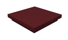 Колпак на столб плоский 390х390мм 0,45 PE с пленкой RAL 3005 красное вино