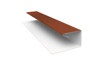 Планка П-образная завершающая сложная Корабельная Доска Grand Line 0,5 Satin с пленкой RAL 8004 терракота (2м)