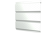 Софит металлический Классик v01 Grand Line полная перфорация 0,45 Drap с пленкой RAL 9003 сигнальный белый