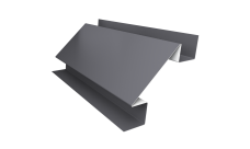 Угол внутренний сложный 75мм Grand Line 0,45 PE с пленкой RAL 7004 сигнальный серый (2м)