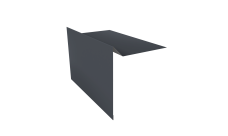 Планка ветровая для мягкой кровли 130х25х100 Grand Line 0,45 PE с пленкой RAL 7024 мокрый асфальт (2м)