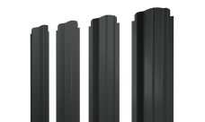 Штакетник П-образный B фигурный Grand Line 0,45 PE-Double RAL 7016 антрацитово-серый