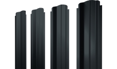 Штакетник П-образный B фигурный Grand Line 0,45 ПЭ двухсторонний RAL 7016 антрацитово-серый