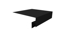 Планка околооконная сложная 200х50х12 (j-фаска) Grand Line 0,45 Drap-double TX RAL 9005 черный (2м)