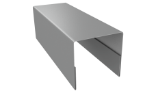 Планка П-образная заборная 20 Grand Line 0,45 PE с пленкой RAL 9006 бело-алюминиевый (2м)