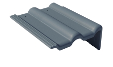 Боковая цементно-песчаная черепица Braas Франкфуртская правая, графит