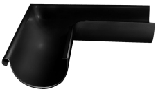 Угол желоба внешний Grand Line PE 90 гр 125 мм RAL 9005 черный